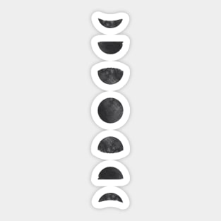 Moon Phases Watercolor Art Sticker